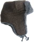 Sheepskin with wool top winter hat