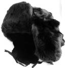 Ushanka made of black rabbit fur with warm interlining