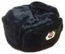 Black ushanka winter hat