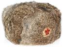 Brown rabbit fur ushanka winter hat