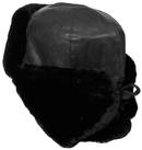 Leather top ushanka winter hat