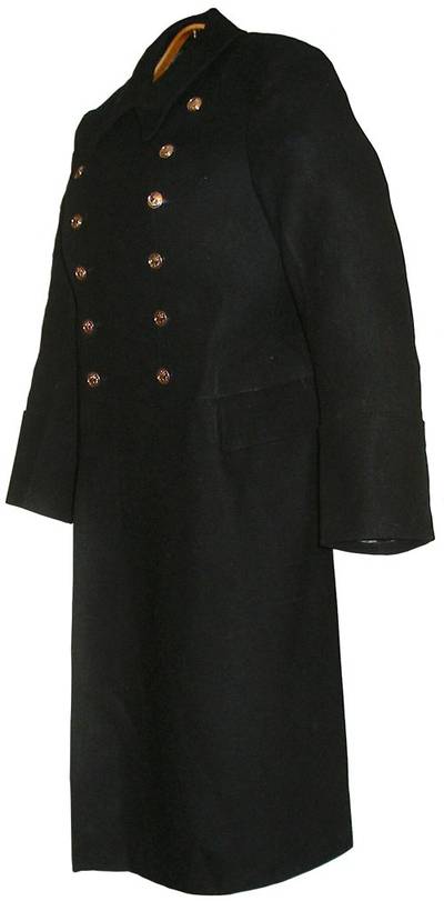 Soviet Navy officer black wool overcoat