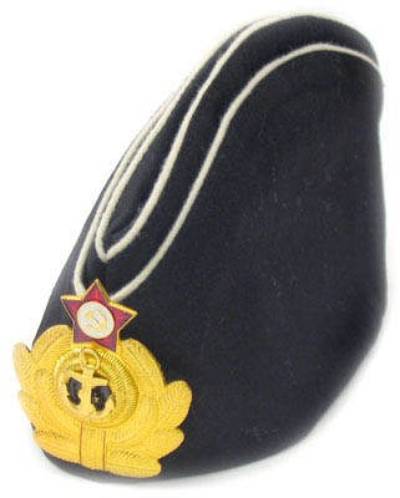 Soviet navy pilotka - hat. Everyday issue, black. Replica.