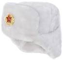 White color winter hat with ear flaps